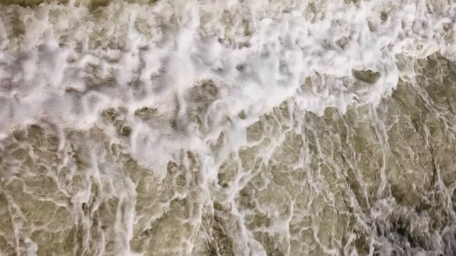 A beautiful shot of flowing water of Weser River in Hameln, Germany in HD
