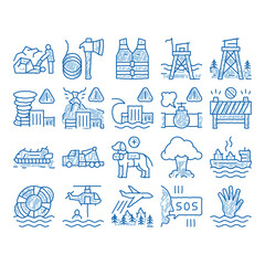 Rescuer Equipment icon hand drawn illustration