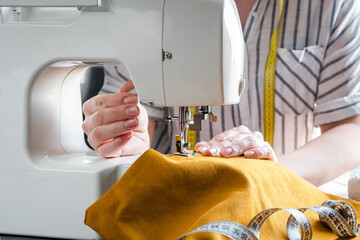 Sewing. Recycling Made by hand from home. sewing machine  project quarantine, lockdown. home...