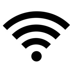 wifi icon, basic shape, black and white, geometric silhouette vector
