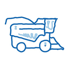 Farming Harvester Vehicle doodle icon hand drawn illustration