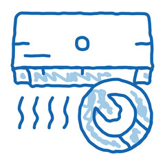 Air Cooling Conditioner doodle icon hand drawn illustration