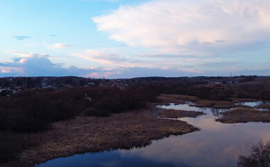 Obraz premium Top view of the lake water surface