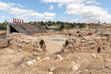 The ruins of the Beit Guvrin amphitheater, near Kiryat Gat, in Israel