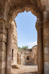 The remains  of the church of St. Anne of the Byzantine period in the ruins of the Maresha city, at Beit Guvrin, near Kiryat Gat, in Israel