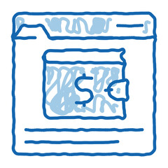 Internet Electronic Wallet doodle icon hand drawn illustration