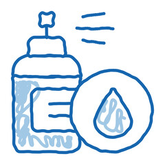 Spray Lotion Drop Cosmetic doodle icon hand drawn illustration