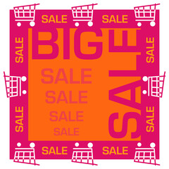 Big Sale Pink Orange Sale Square Shopping Carts 