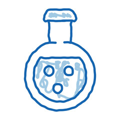 Flask With Chemical Liquid doodle icon hand drawn illustration