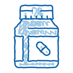 Vitamin Pills Container doodle icon hand drawn illustration