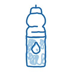 Water Bottle Sport Equipment doodle icon hand drawn illustration