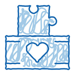 Volunteers Support Game Box doodle icon hand drawn illustration