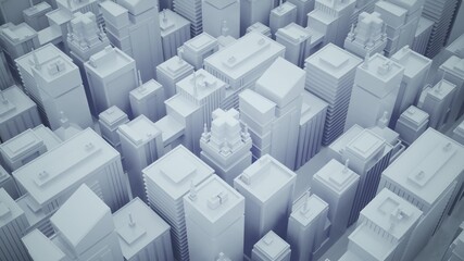 Abstract futuristic city with skyscrapers. 3d rendering