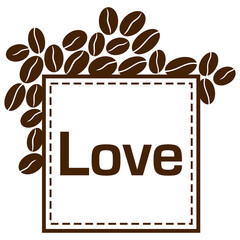 Love Coffee Beans Squares Corner 