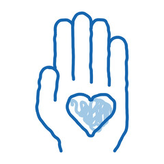 Volunteers Support Hand Love doodle icon hand drawn illustration