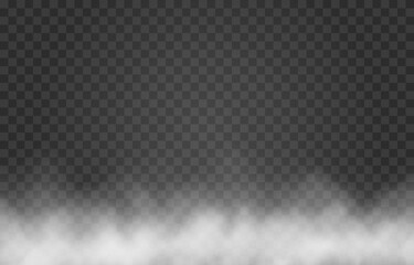 Vector cloud of smoke or fog. Fog or cloud on an isolated transparent background. Smoke, fog, cloud png.	