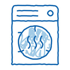 Laundry Service Dry Machine doodle icon hand drawn illustration