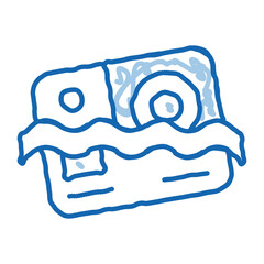 Waterproof Material Camera doodle icon hand drawn illustration