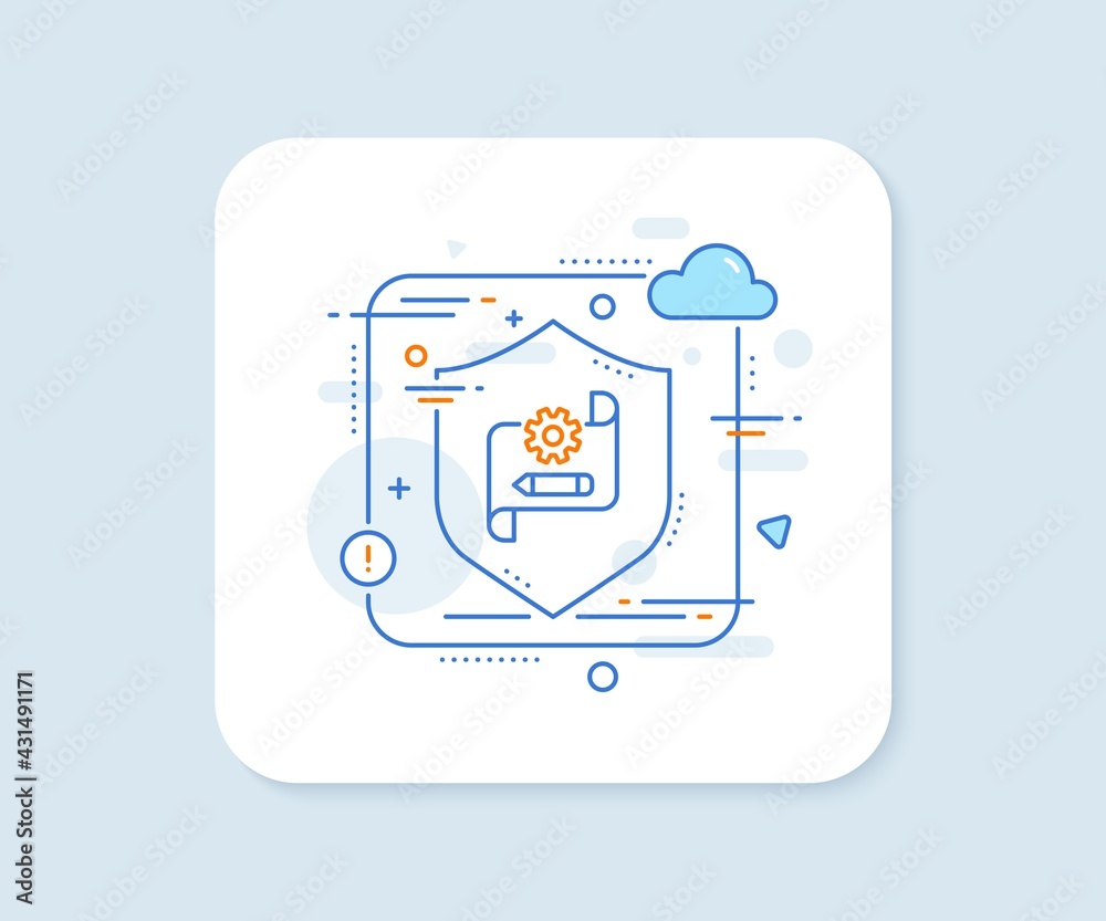 Poster cogwheel blueprint line icon. abstract vector button. engineering tool sign. edit settings symbol. c