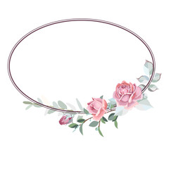 Oval frame with roses