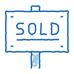 Tablet For Real Estate Sold doodle icon hand drawn illustration