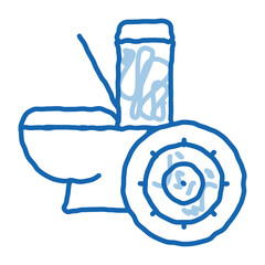 Bacteria Germ And Toilet Bowl doodle icon hand drawn illustration