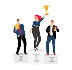 Winner podium vector concept