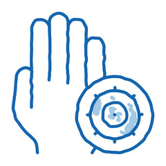 Bacteria Germ And Hand doodle icon hand drawn illustration