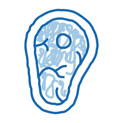 Healthy Food Piece Of Meat doodle icon hand drawn illustration