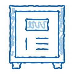 Electronic Safe Deposit doodle icon hand drawn illustration