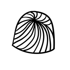 Chocolate candy hand drawn vector doodle illustration. Cartoon candy. Isolated on white background. Sweet. Hand drawn simple element