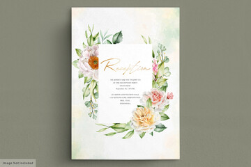 watercolor  flower with elegant roses and peonies