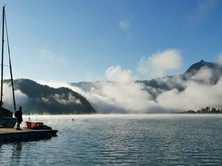 Naklejka premium sailboat in the lake Austria