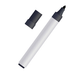 Black felt-tip pen on white background