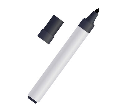 Black felt-tip pen on white background