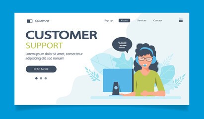 Live support concept. Business customer care service concept. Icon for contact us, support, help, phone call and website click. Flat vector illustration.