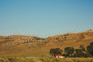 Power generation windmills on the mountains near Palm Springs California, United States of America aka USA