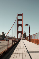 A vertical shot of Golden Gate Bridge in San Francisco, United States of America aka USA