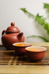Yixing teapot for brewing puerh with peepers.