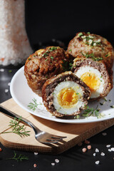 Scottish eggs - national dish of the cuisine of Scotland