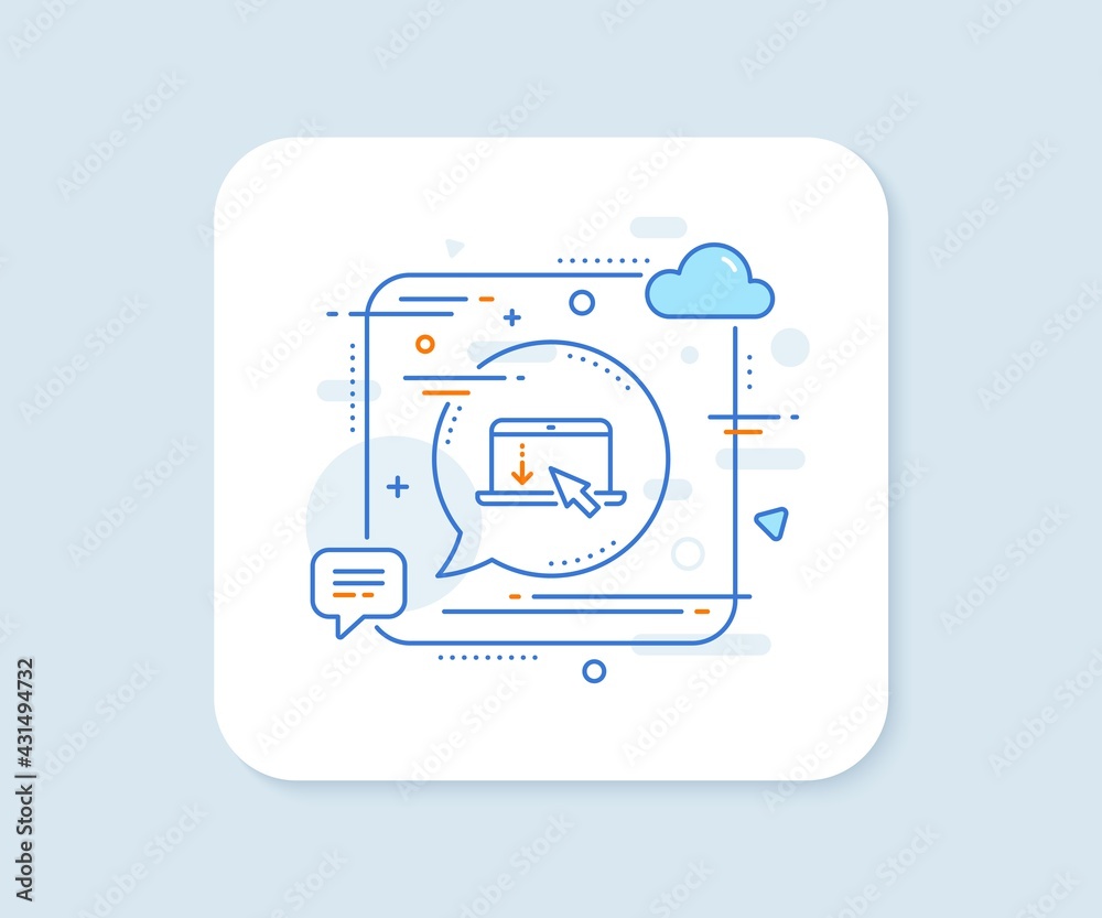 Aufkleber scroll down laptop line icon. abstract square vector button. scrolling screen sign. swipe page. scro
