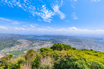 開聞岳山頂から見た景色　鹿児島県指宿市　Scenery seen from the summit of Mt. Kaimondake Kagoshima-ken Ibusuki city　