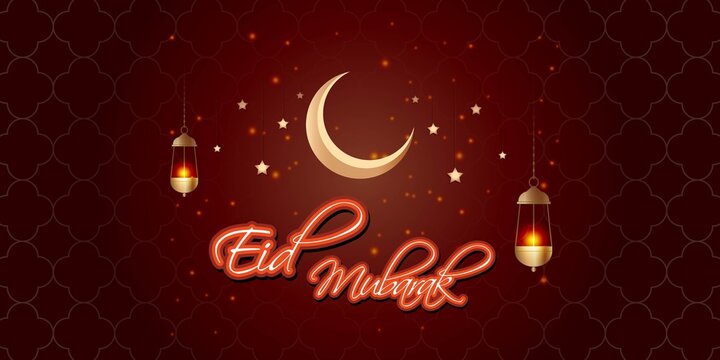 vector illustration of greeting for Eid Mubarak text means Eid Mubarak, concept for festive background
