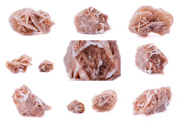 Collection of stone mineral Rose of the desert