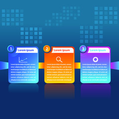 3 Step icon infographic and background template design.