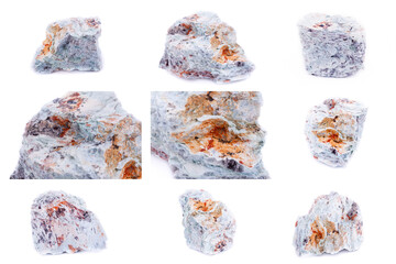 Collection of stone mineral Copper
