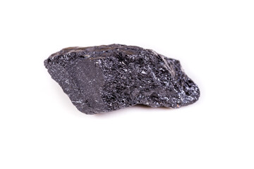 Macro mineral stone sorrel - black tourmaline on white background