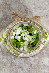 Cherry flowers in the jar 