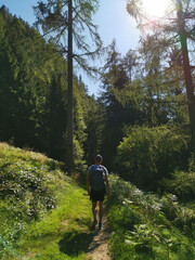 hiking in the mountains