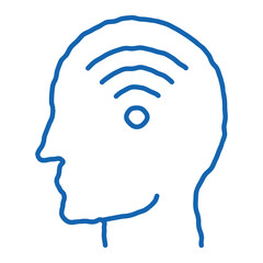 Wifi Symbol In Man Silhouette Mind doodle icon hand drawn illustration